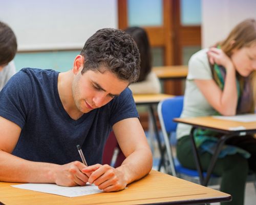Students taking test