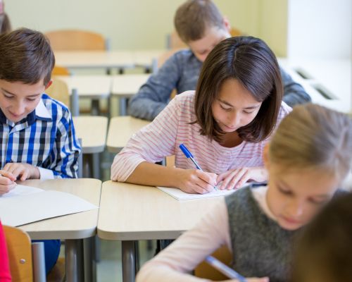 Students taking test