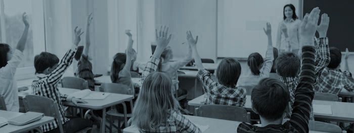 Students playing classroom bingo