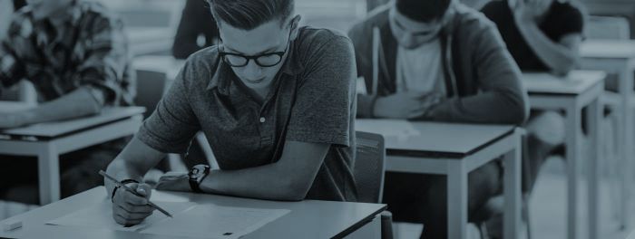 Students taking test